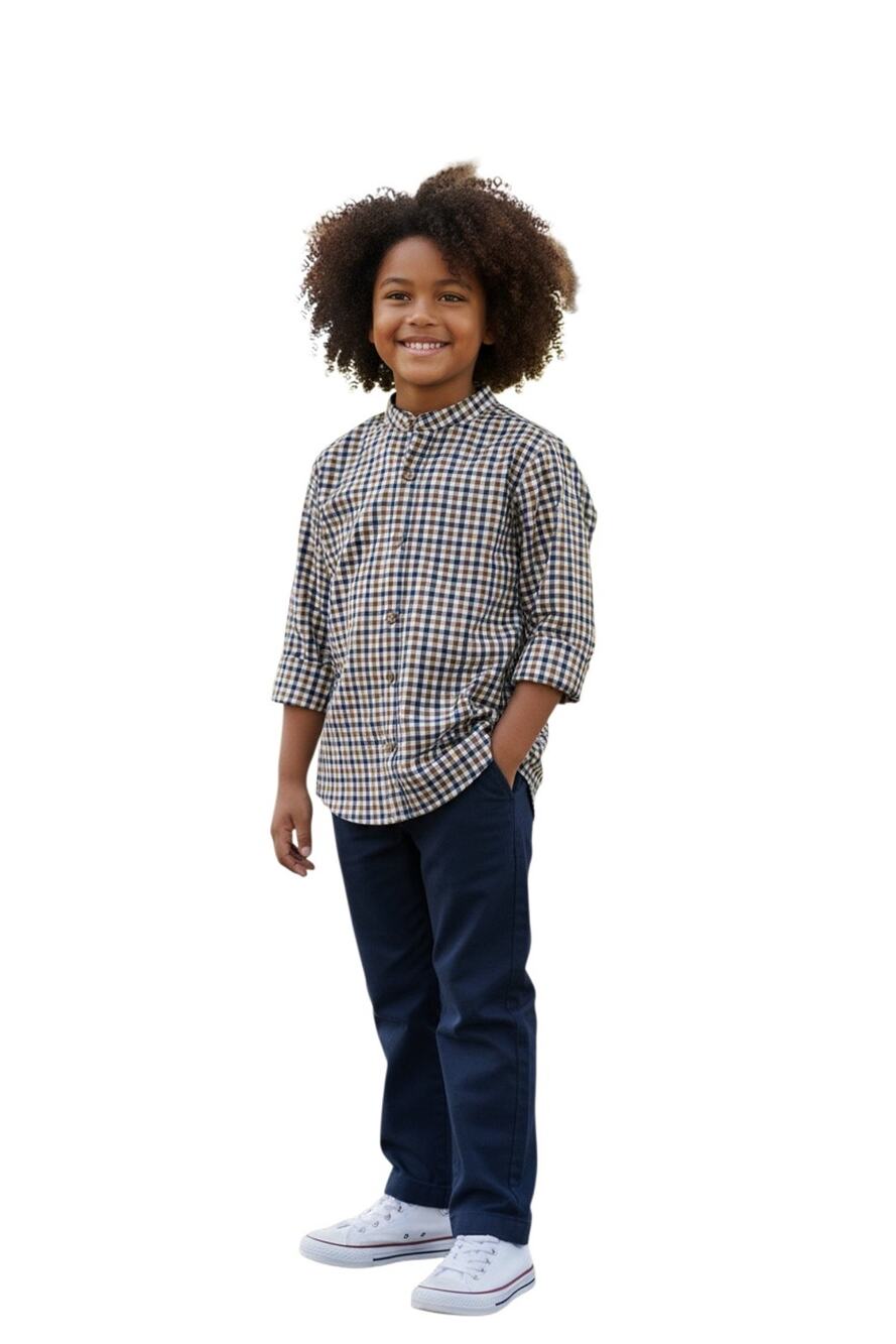 Edgehill Collection little Boys Woven Gingham Corduroy Pants Blue Set size 5 - Picture 1 of 4